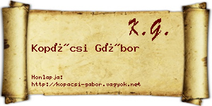 Kopácsi Gábor névjegykártya