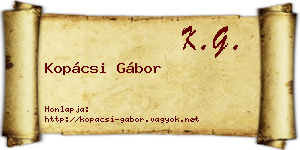 Kopácsi Gábor névjegykártya